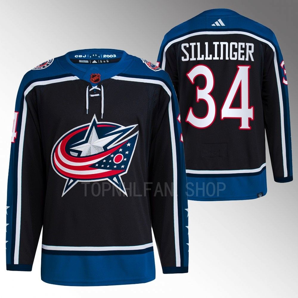 2022 Columbus Blue Jackets Cole Sillinger Reverse Retro 2.0 Navy Authentic Primegreen Jersey