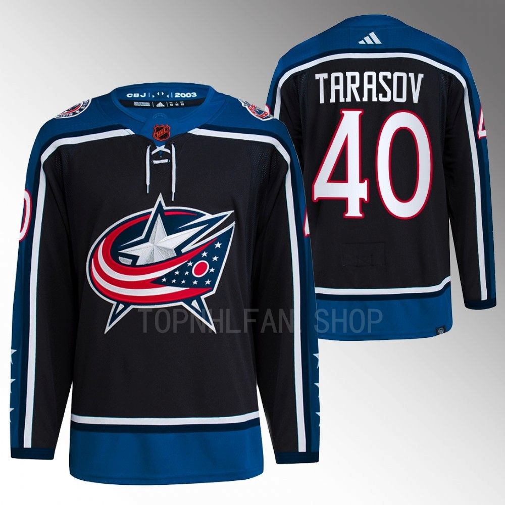 2022 Columbus Blue Jackets Daniil Tarasov Reverse Retro 2.0 Navy Authentic Primegreen Jersey