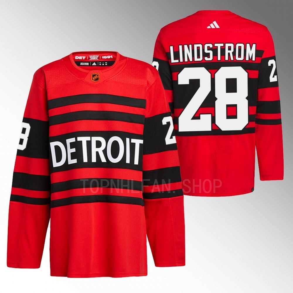 2022 Detroit Red Wings Gustav Lindstrom Red Reverse Retro 2.0 Authentic Pro Jersey