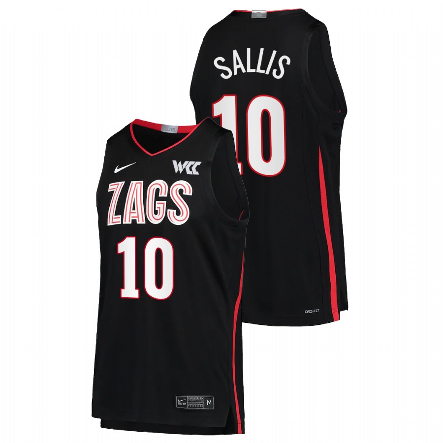 2022 Gonzaga Bulldogs Hunter Sallis College Basketball Black Limited Jersey Men