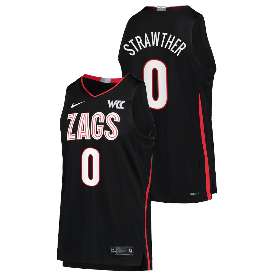 2022 Gonzaga Bulldogs Julian Strawther College Basketball Black Limited Jersey Men