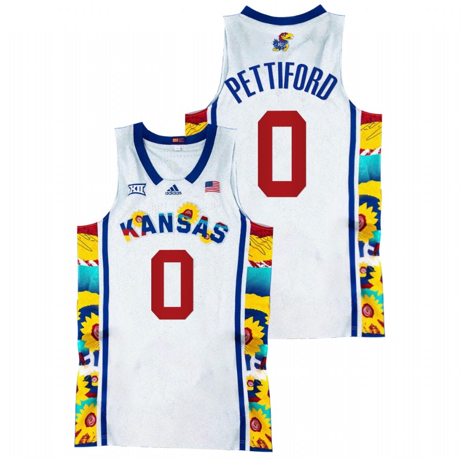 2022 Kansas Jayhawks Bobby Pettiford Sunflower Showdown White Basketball Jersey Men