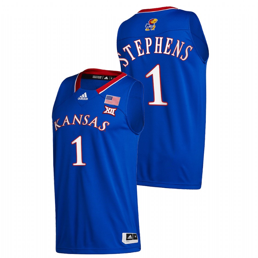 2022 Kansas Jayhawks Tina Stephens Women's Basketball Blue NCAA Jersey Men