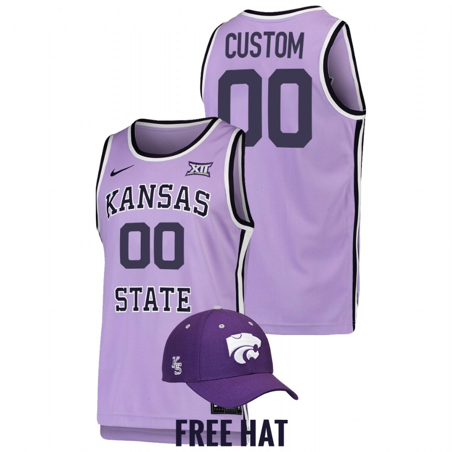 2022 Kansas State Wildcats Custom Retro Purple College Basketball Jersey Men