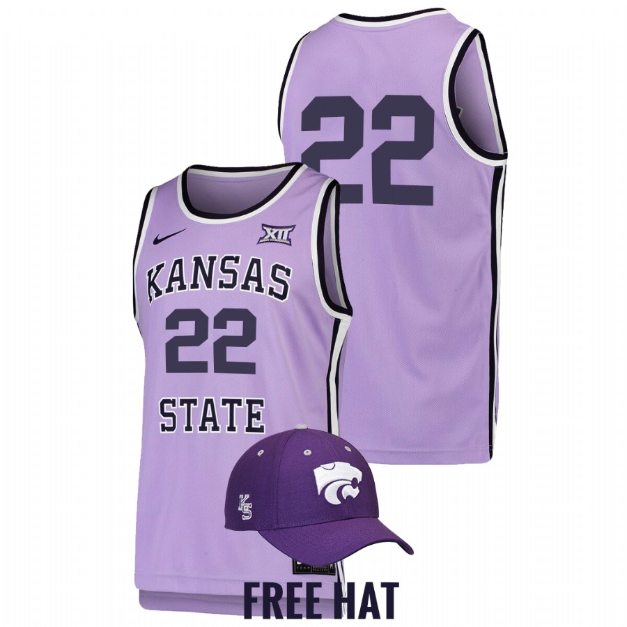 2022 Kansas State Wildcats Retro Purple College Basketball Jersey Men