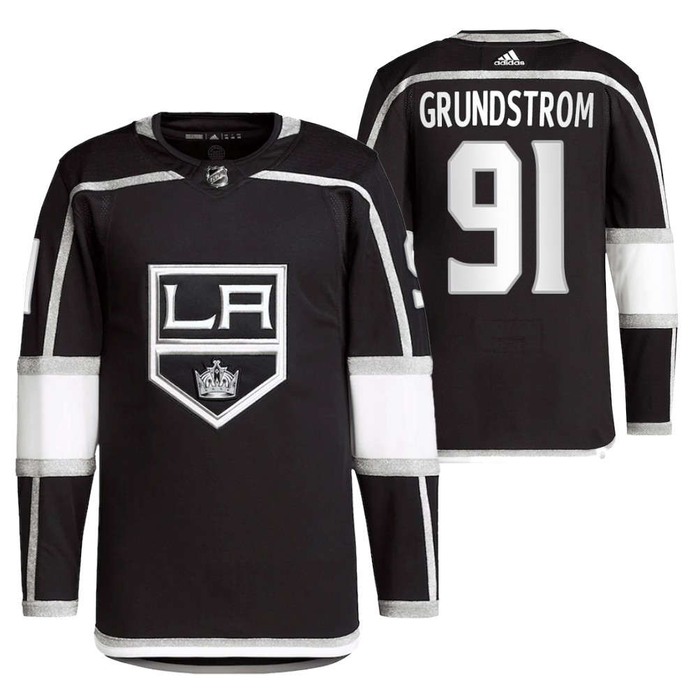 2022 Los Angeles Kings Carl Grundstrom Black Home Primegreen Authentic Pro Jersey