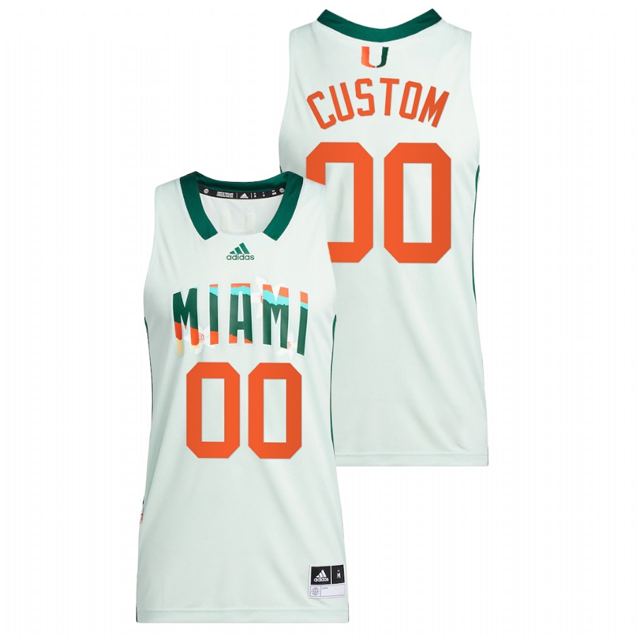 2022 Miami Hurricanes Custom Honoring Black Excellence White Basketball Jersey