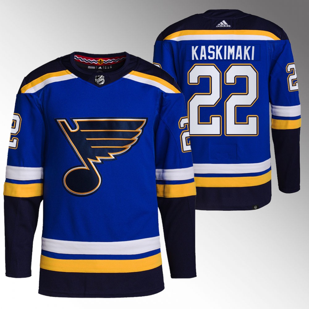 2022 NHL Draft Blues Aleksanteri Kaskimaki Blue Jersey Authentic Primegreen Home
