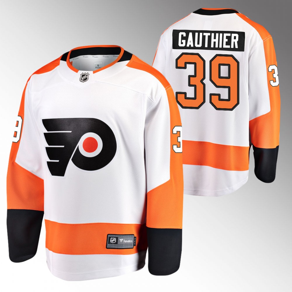 2022 NHL Draft Flyers Cutter Gauthier White Jersey Away