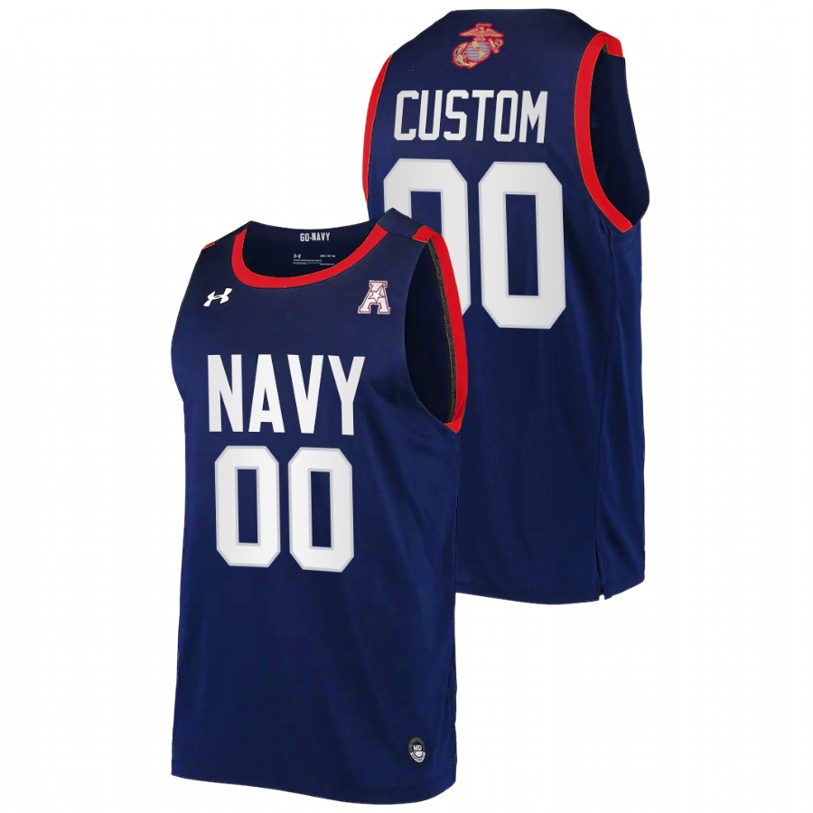 2022 Navy Midshipmen Custom Fly Navy Navy USMC Semper Fi Jersey Men