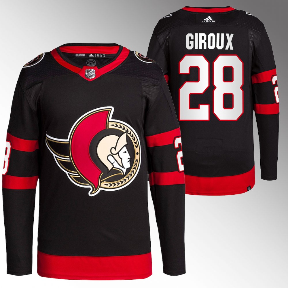 2022 Ottawa Senators Claude Giroux Black Primegreen Authentic Home Jersey