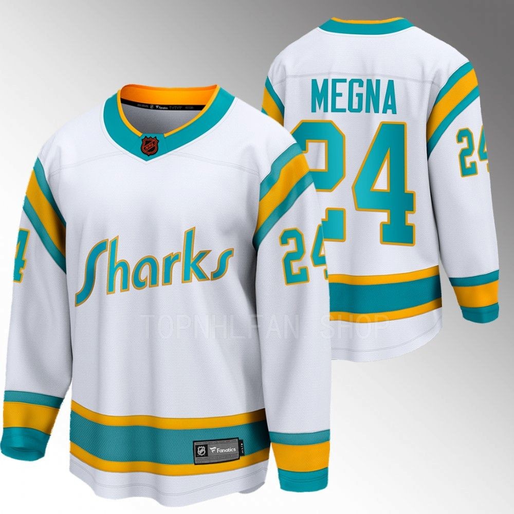 2022 San Jose Sharks Jaycob Megna Special Edition 2.0 White Breakaway Player Jersey