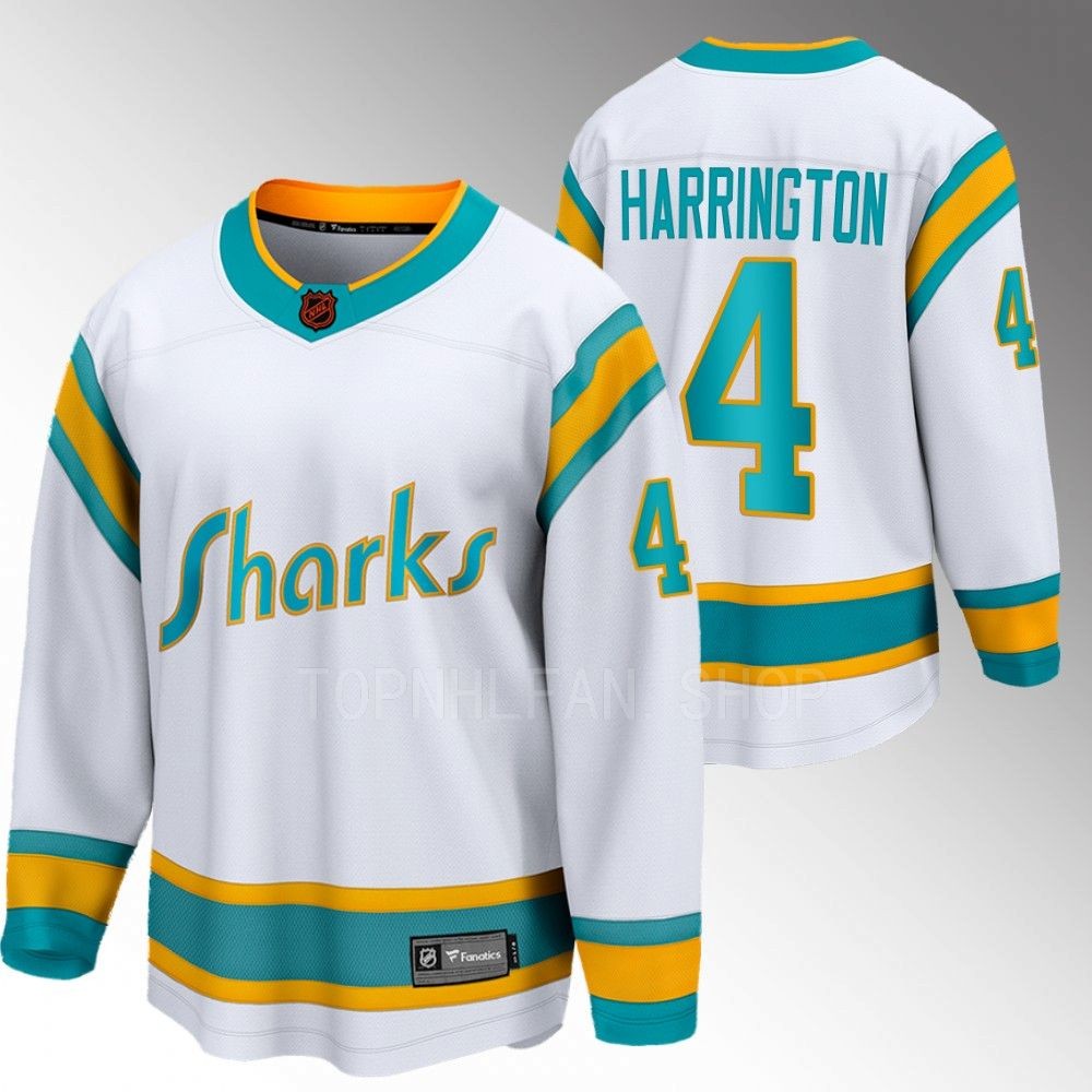2022 San Jose Sharks Scott Harrington Special Edition 2.0 White Breakaway Player Jersey