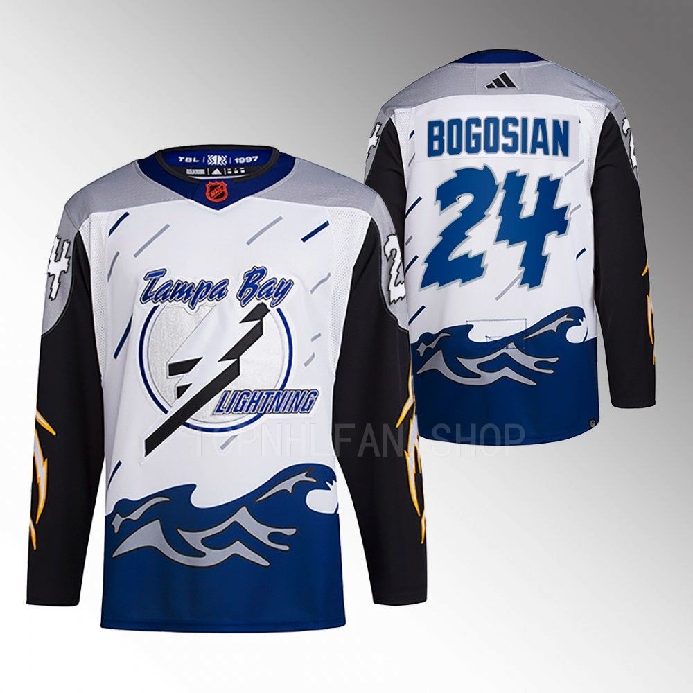 2022 Tampa Bay Lightning Zach Bogosian White Reverse Retro 2.0 Authentic Primegreen Jersey