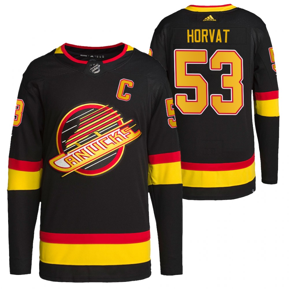 2022 Vancouver Canucks Bo Horvat Black Retro Primegreen Authentic Pro Jersey