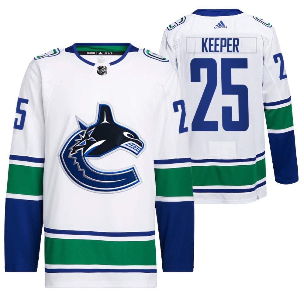 2022 Vancouver Canucks Brady Keeper White Away Primegreen Authentic Pro Jersey