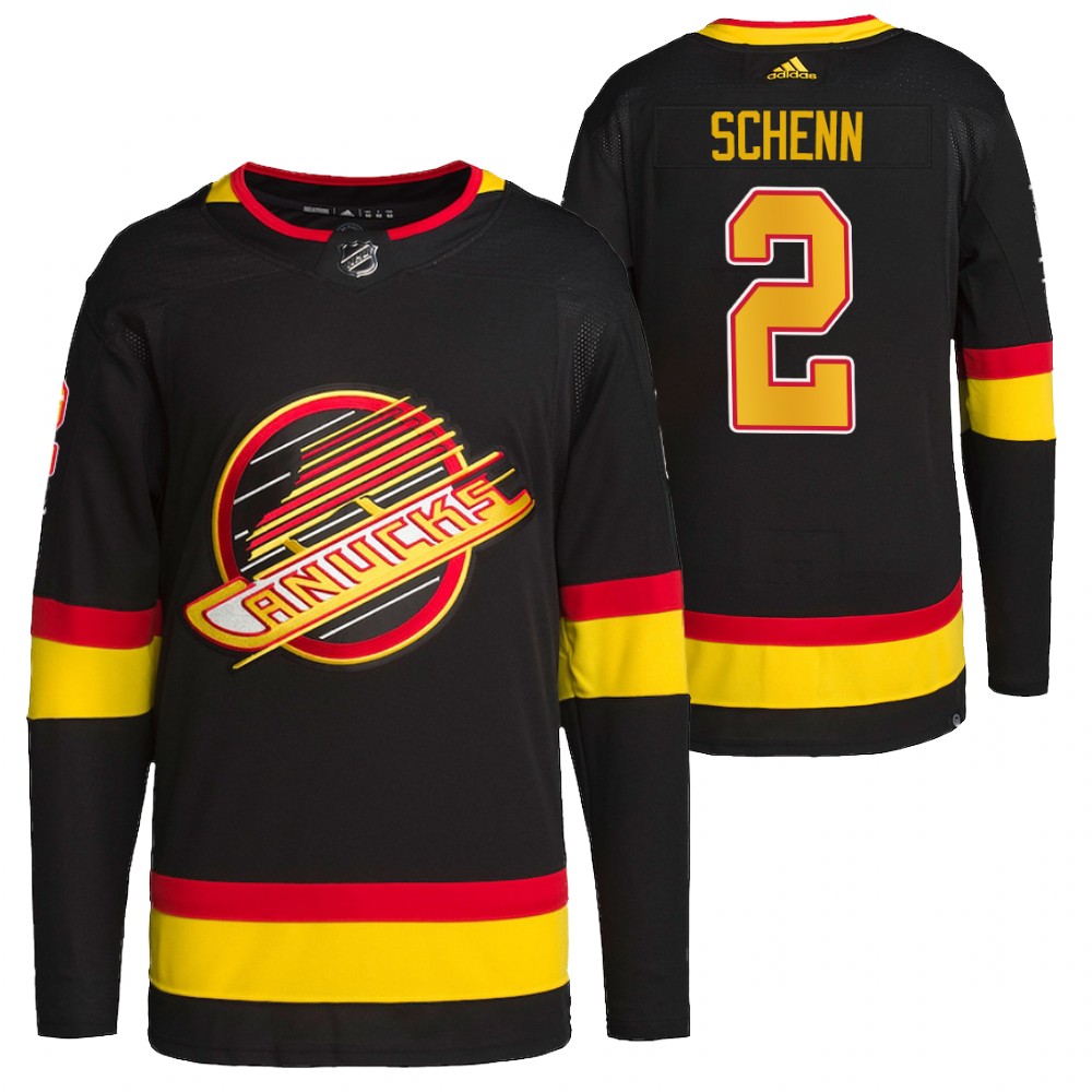 2022 Vancouver Canucks Luke Schenn Black Retro Primegreen Authentic Pro Jersey