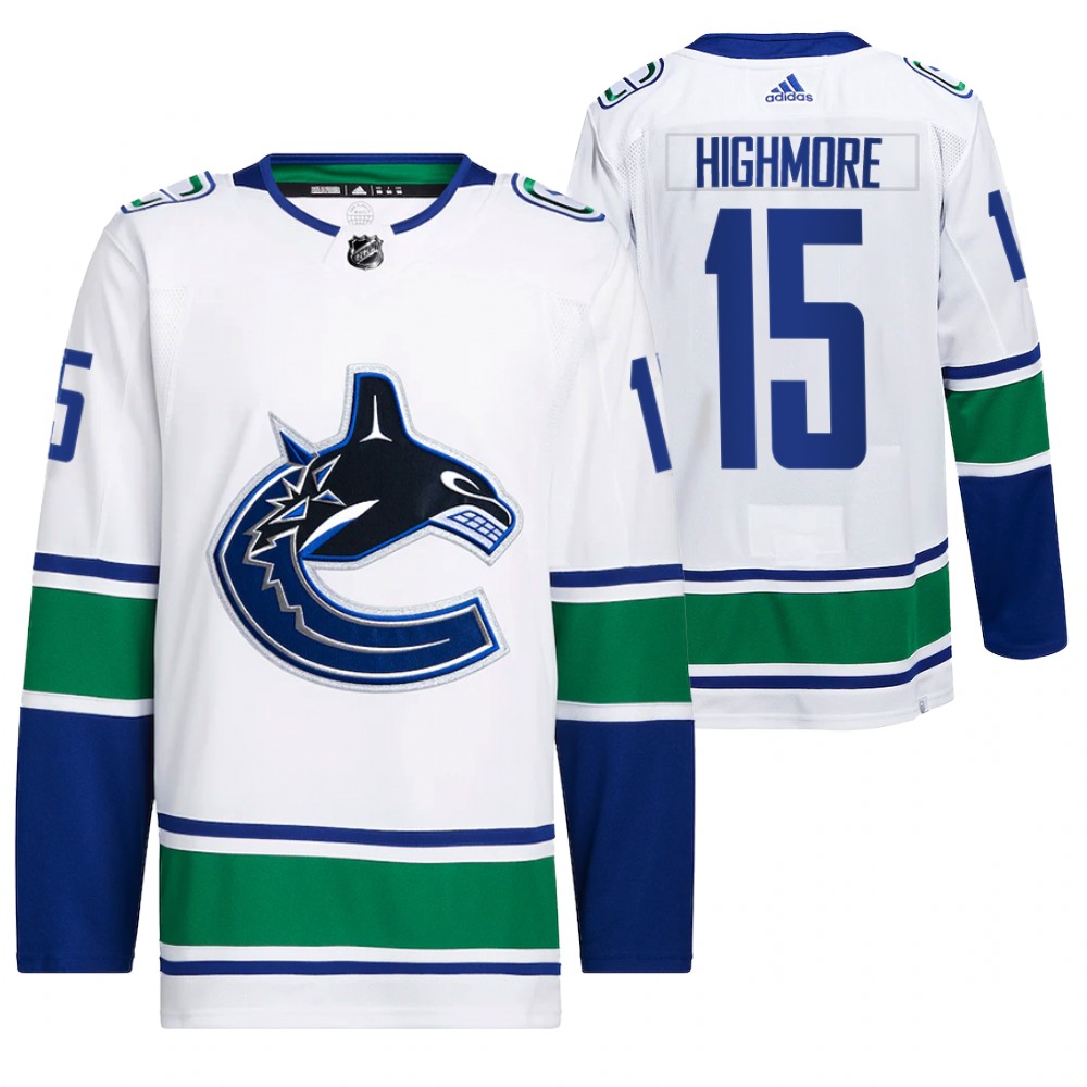 2022 Vancouver Canucks Matthew Highmore White Away Primegreen Authentic Pro Jersey