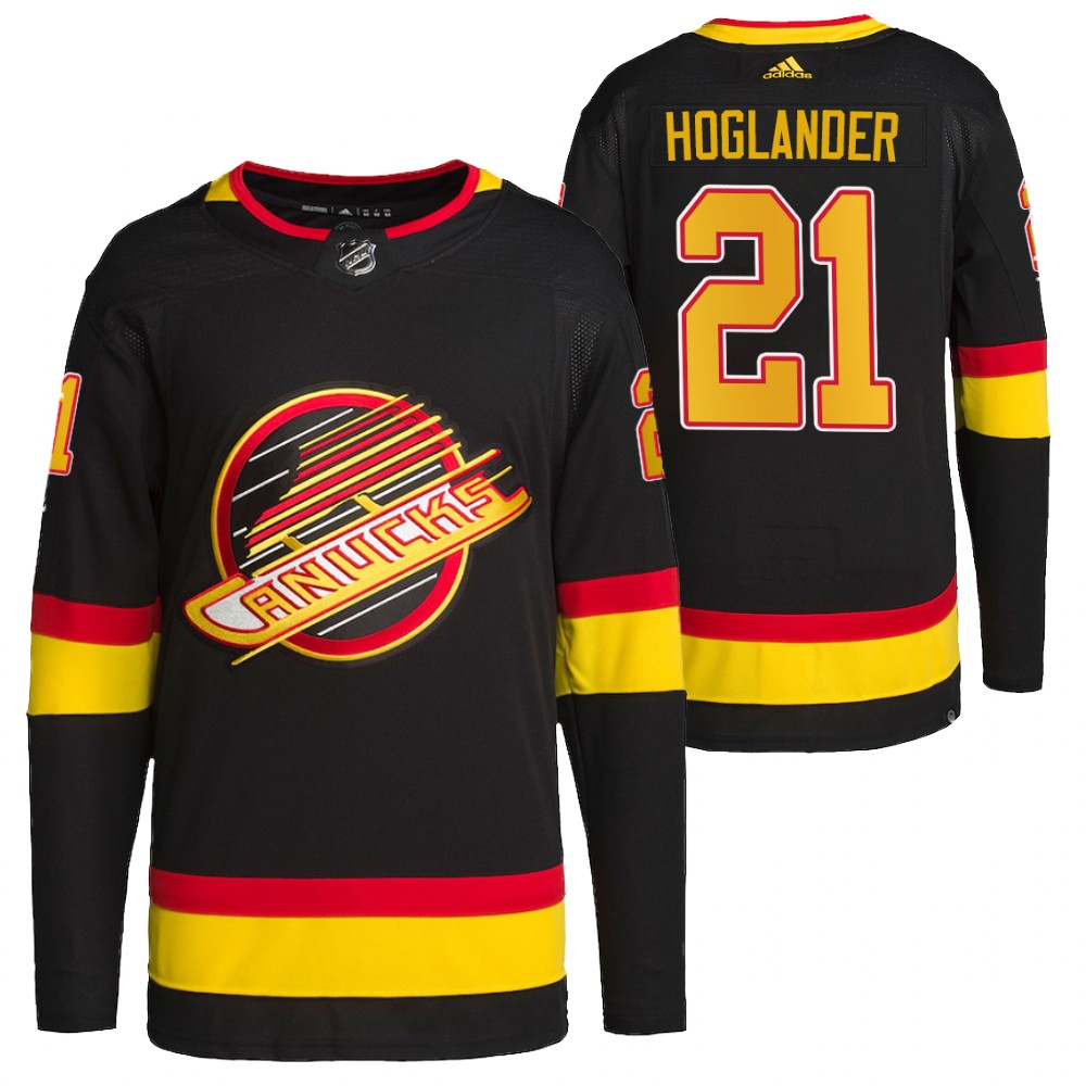 2022 Vancouver Canucks Nils Hoglander Black Retro Primegreen Authentic Pro Jersey