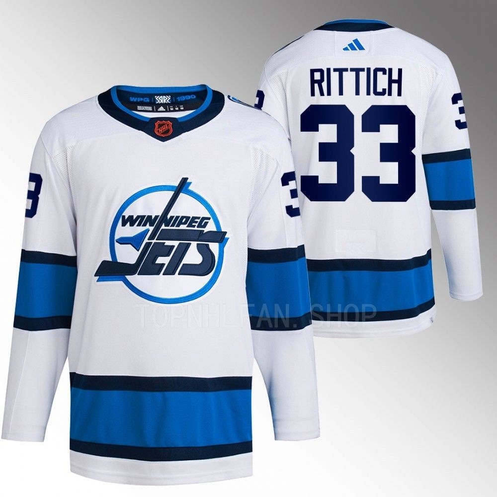 2022 Winnipeg Jets David Rittich Reverse Retro 2.0 White Authentic Primegreen Jersey