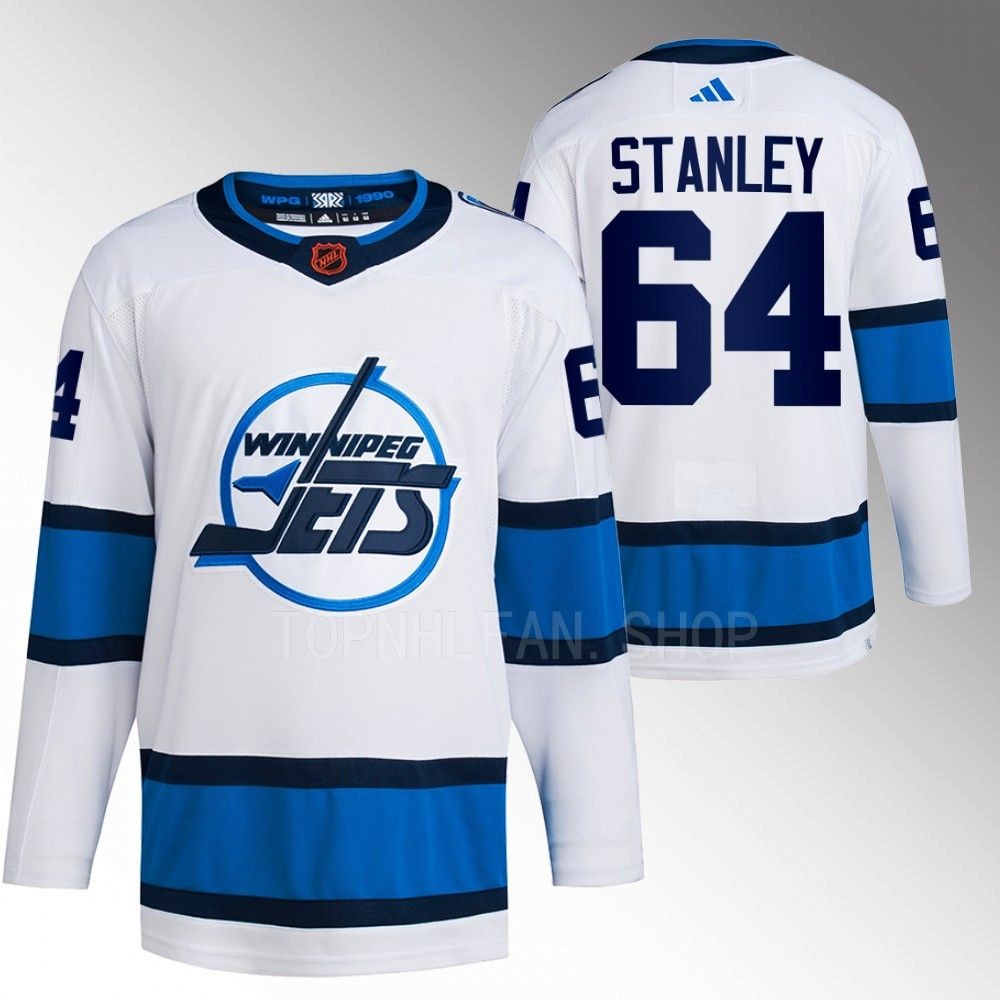 2022 Winnipeg Jets Logan Stanley Reverse Retro 2.0 White Authentic Primegreen Jersey