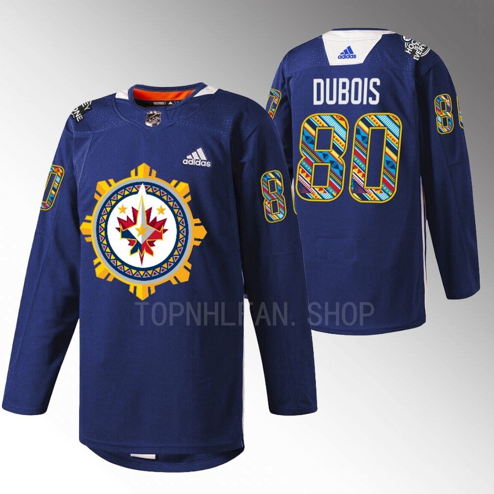 2022 Winnipeg Jets Pierre-Luc Dubois Filipino Heritage Night Navy Warmup Jersey