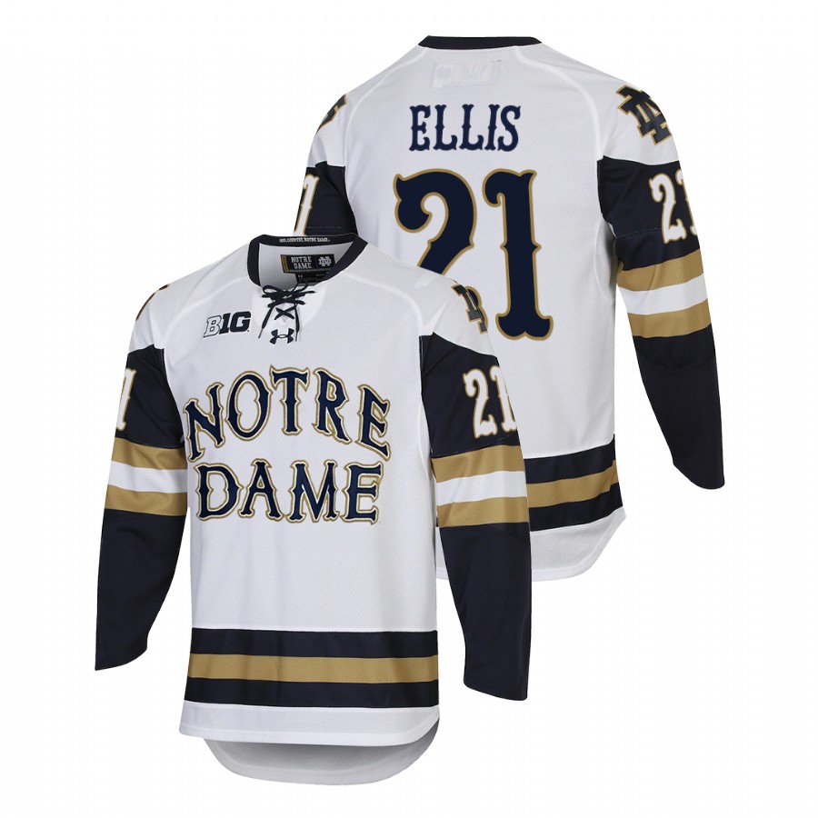 2022 notre dame fighting irish max ellis white college hockey home jersey