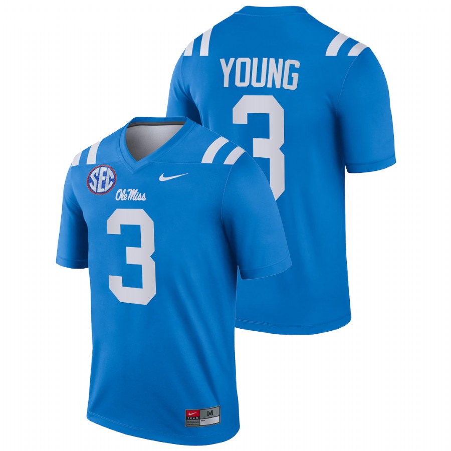 2022 ole miss rebels isheem young blue college football legend jersey