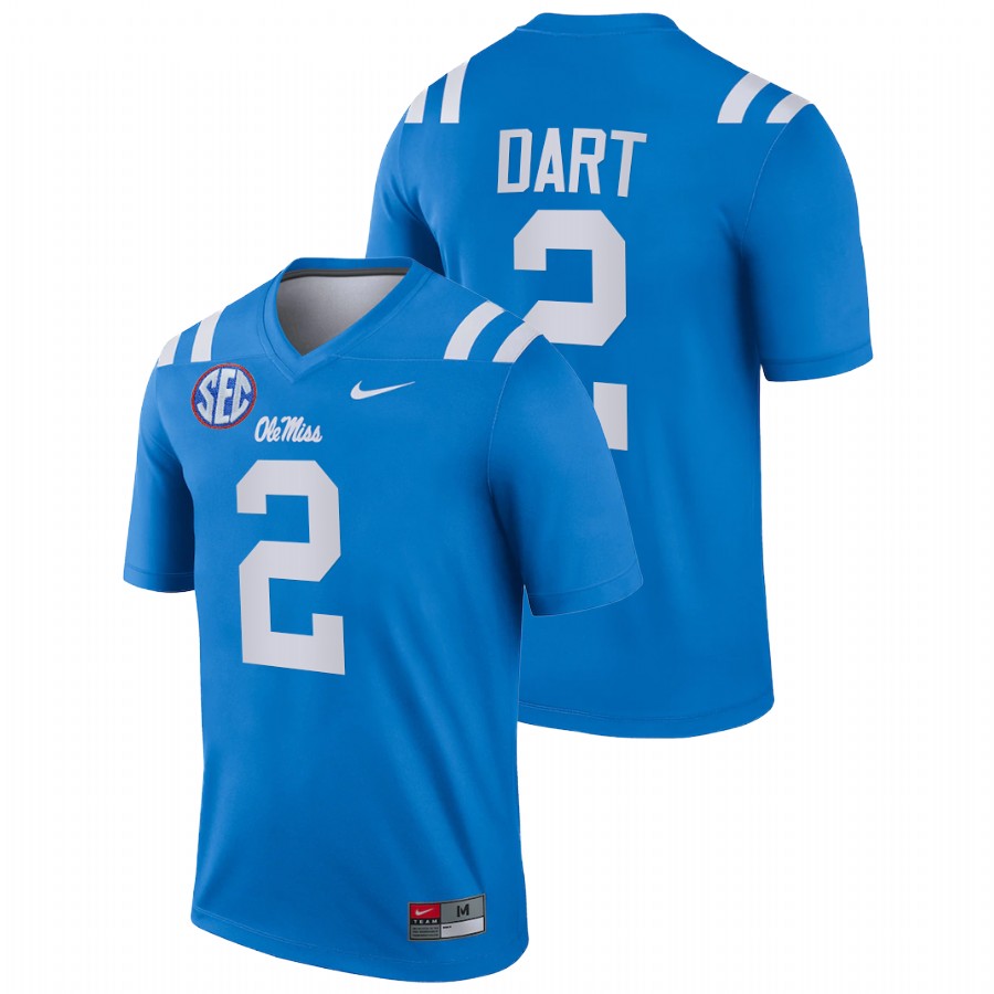 2022 ole miss rebels jaxson dart blue college football legend jersey