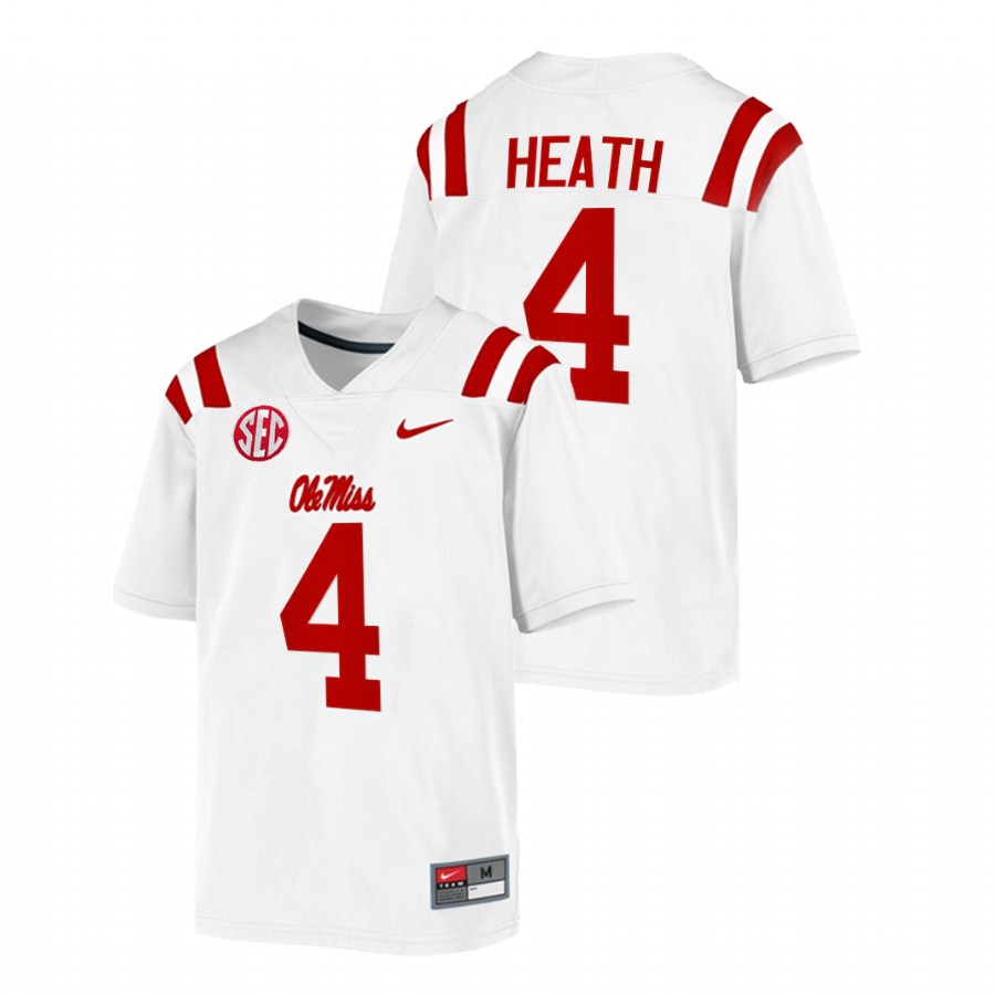 2022 ole miss rebels malik heath white college football game jersey