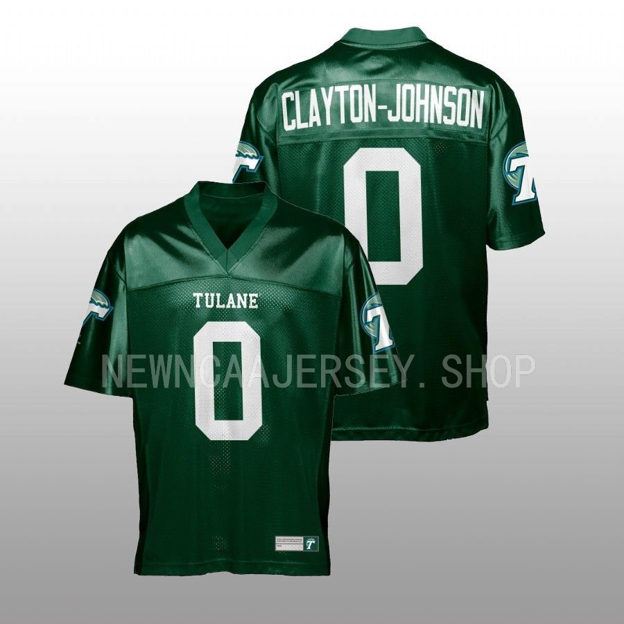 2022 tulane green wave shaadie clayton johnson green college football men jersey