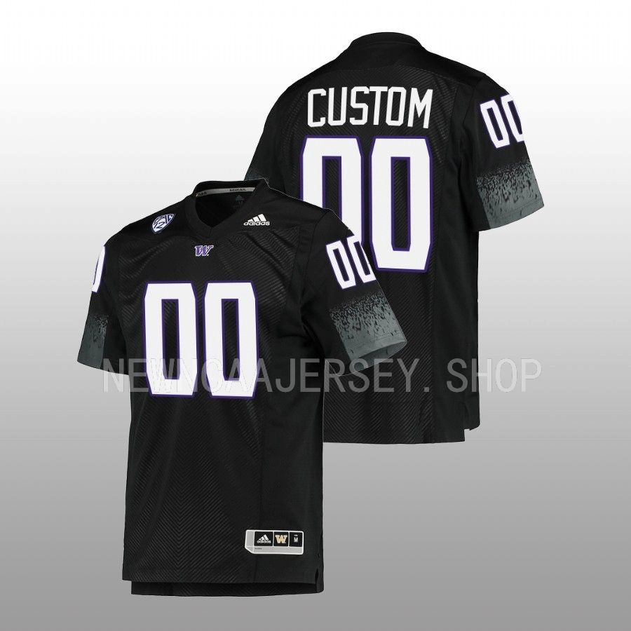 2022 washington huskies custom black football team premier men jersey