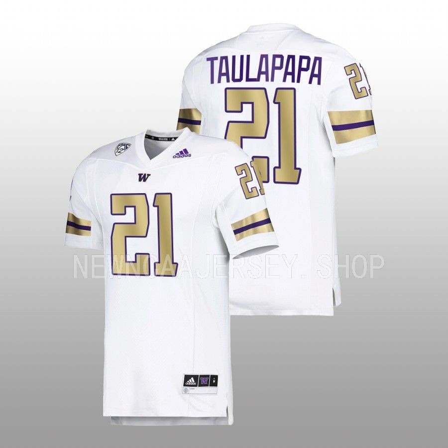 2022 washington huskies wayne taulapapa white premier strategy football jersey