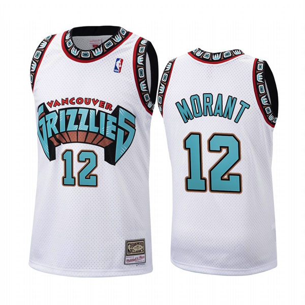 Memphis Grizzlies Ja Morant White stitched Classics Retro Jersey #12
