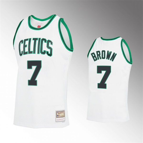 Boston Celtics Jaylen Brown White Reload 2.0 Hardwood Classics stitched Jersey #7