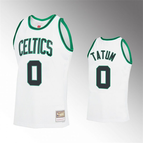 Boston Celtics Jayson Tatum White Reload 2.0 Hardwood Classics stitched Jersey #0