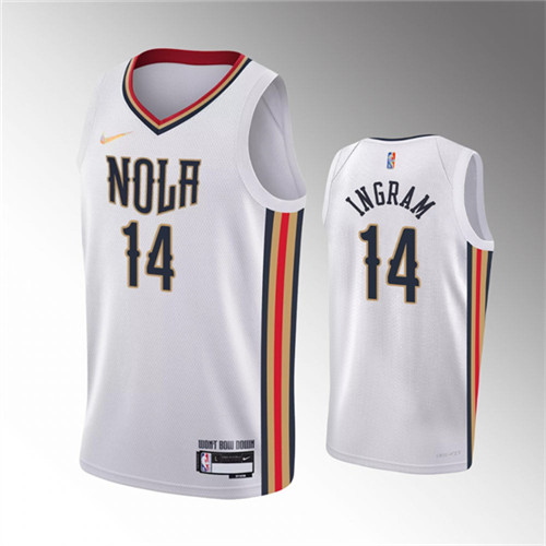 New Orleans Pelicans Brandon Ingram White Diamond Nike 2021-22 City Edition stitched Jersey #14