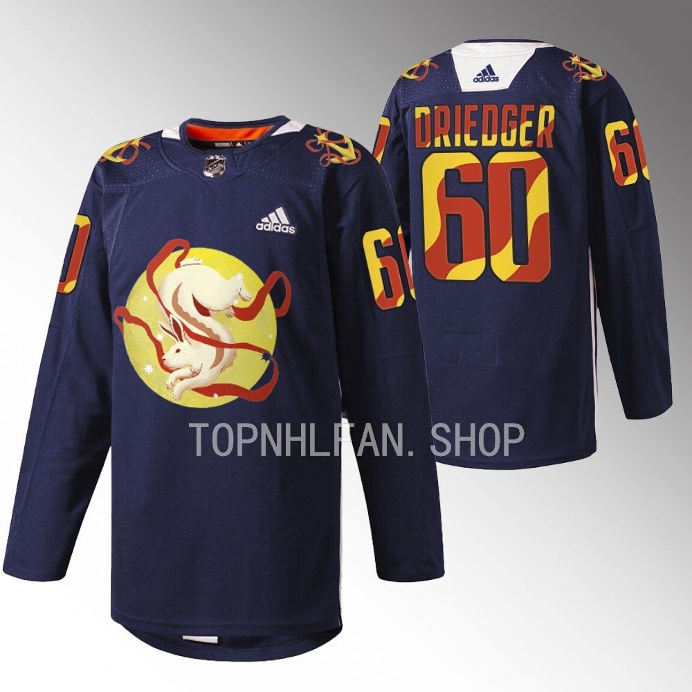 2023 Lunar New Year Seattle Kraken Chris Driedger Navy Jade Rabbit Jersey men's