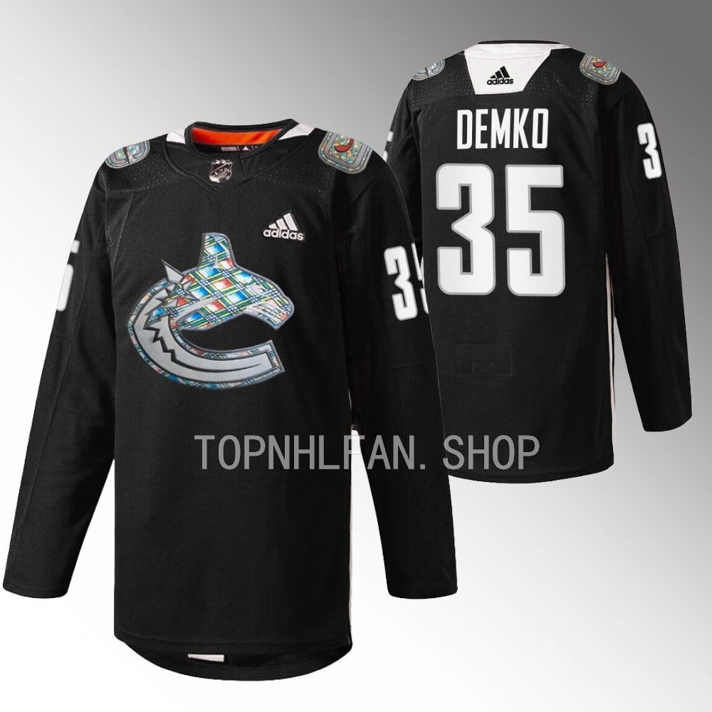 2023 Vancouver Canucks Thatcher Demko Black History Month Black Heritage Warm-up Jersey
