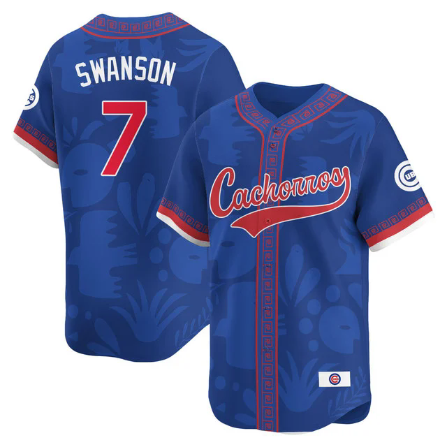 2025 Chicago Cubs Hispanic and Latino Heritage Month Jersey #7 DANSBY SWANSON.webp