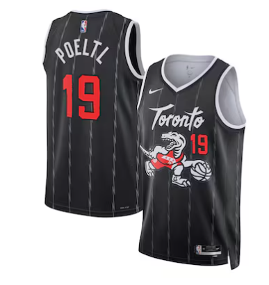 2025 Toronto Raptors Jerseys Raptors Basketball Jerseys #19 Jakob Poeltl