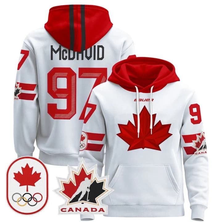 2026 Canada Olympic Pullover Hoodie Jersey  - All Stitched  Connor  McDavid   97
