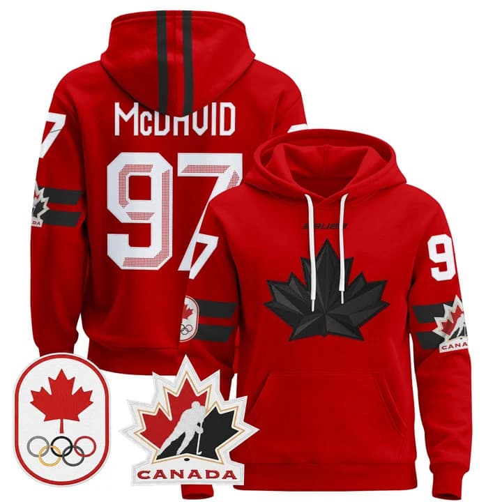 2026 Canada Olympic Pullover Hoodie Jersey  - All Stitched  Connor McDavid   97