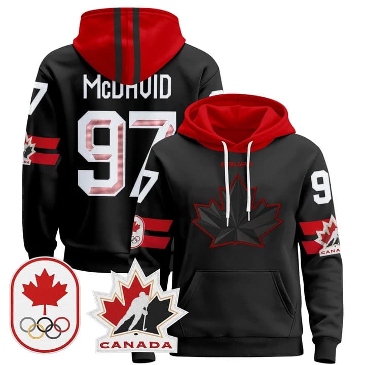 2026 Canada Olympic Pullover Hoodie Jersey  - All Stitched  Connor McDavid 97