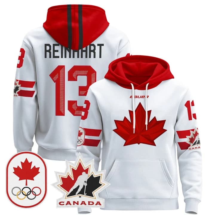 2026 Canada Olympic Pullover Hoodie Jersey  - All Stitched  Sam Reinhart    13
