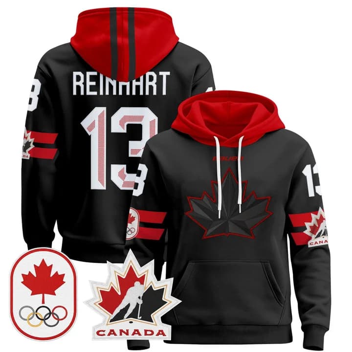 2026 Canada Olympic Pullover Hoodie Jersey  - All Stitched  Sam Reinhart13
