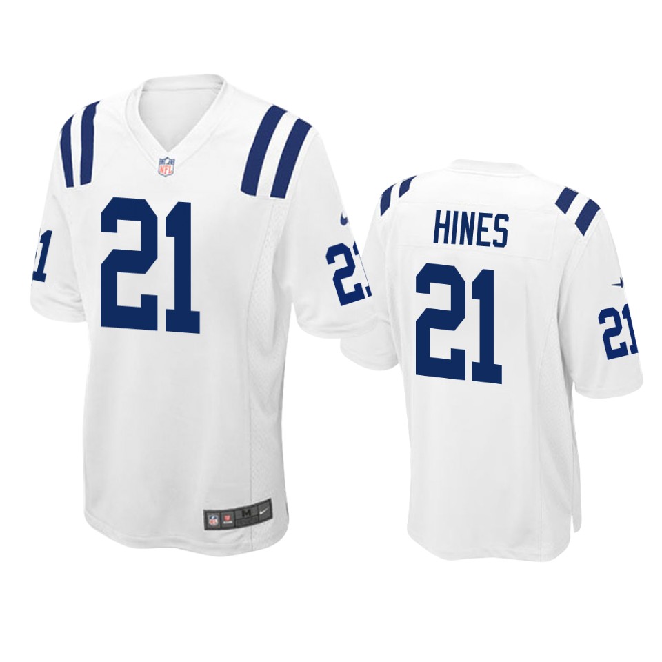 21 nyheim hines white game jersey