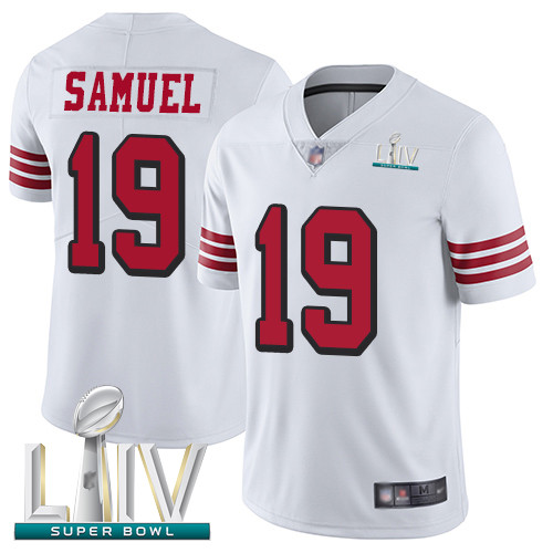 49ers #19 Deebo Samuel White Rush Super Bowl LIV Bound Youth Stitched Football Vapor Untouchable Limited Jersey