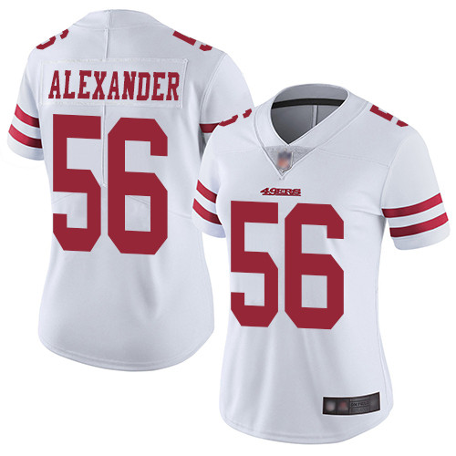 49ers #56 Kwon Alexander White Women's Stitched Football Vapor Untouchable Limited Jersey