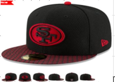 49ers Team Logo Black Fitted Hat LX